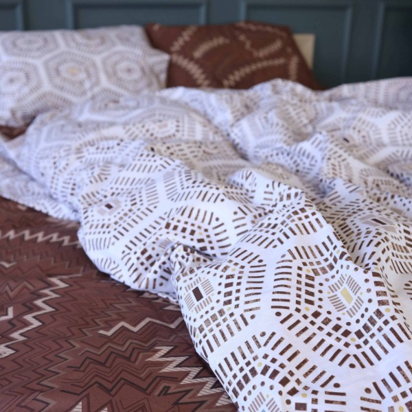 Фото - Комплект постільної білизни MirSon Бязь 17-0739 Amber Geometrics 220х240 (2200010842661)